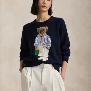 Ralph Lauren Dark Blue Sweater with Bear Motif